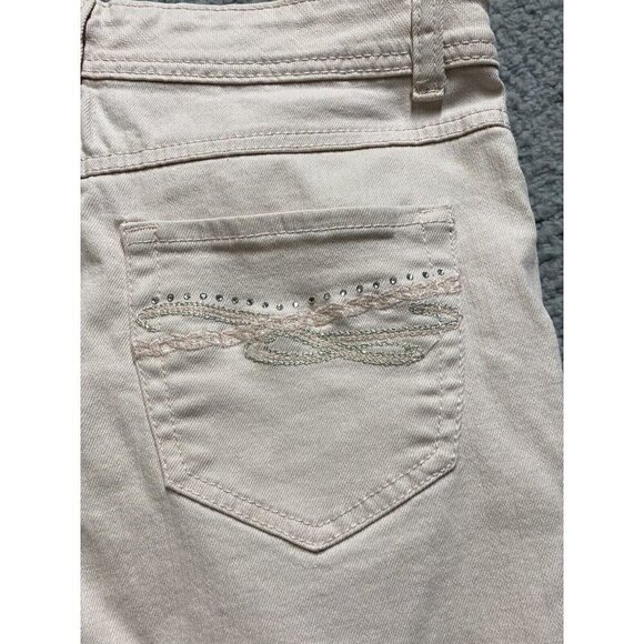Style&Co Jeans 4 Womens Regular Size Pink Denim Crop Tummy Control Mid Rise Logo - Picture 11 of 12